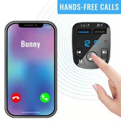 Bluetooth 5.0 Car FM Transmitter MP3 Player Audio Receiver, Dual USB Fast Charging Car Charger Adapter, Handsfree Calling, LED Display, U Disk/TF Card Support, Universal 12V-24V Car Accessories