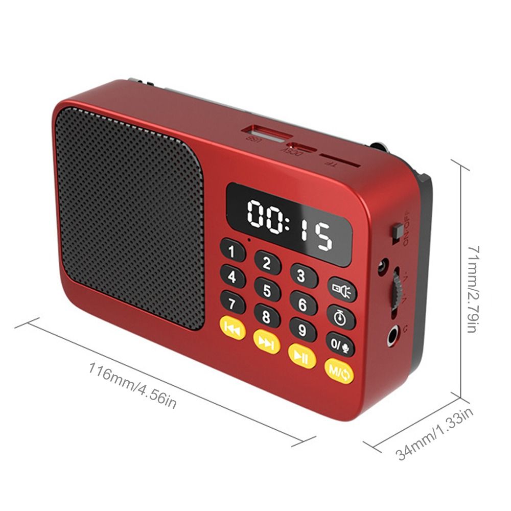 Portable FM Radio Bluetooth Speaker MP3 Player, Rechargeable Digital Radio with USB TF Card, LED Display, Loud Sound, Long Battery Life, Wireless Audio Player for Home Outdoor