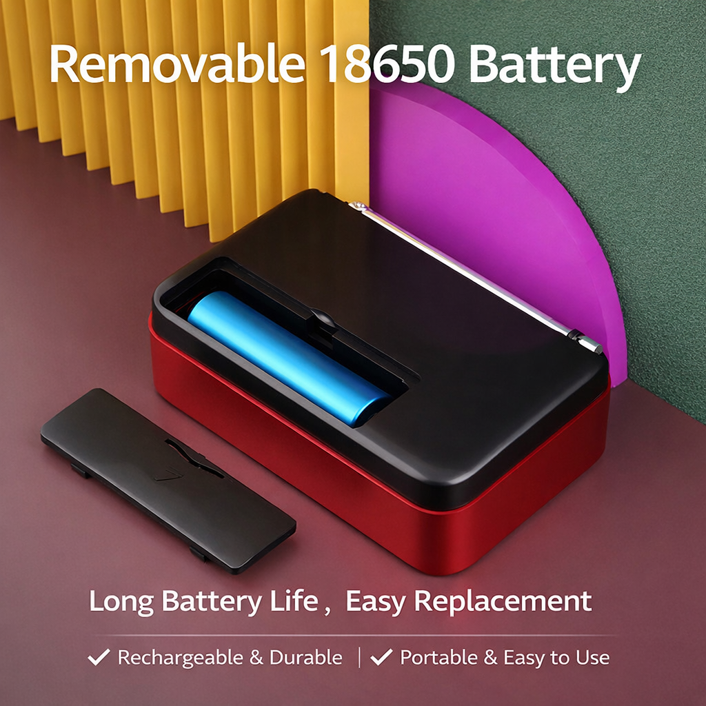 Portable FM Radio Bluetooth Speaker MP3 Player, Rechargeable Digital Radio with USB TF Card, LED Display, Loud Sound, Long Battery Life, Wireless Audio Player for Home Outdoor