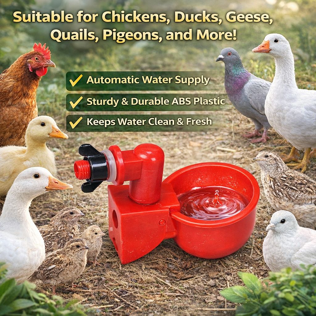 Automatic Poultry Drinker Cups 5PCS Chicken Water Feeder Self Filling Water Cups for Hens Ducks Quails Pigeons Bee Waterer Easy Install Poultry Drinking System Farm Tool