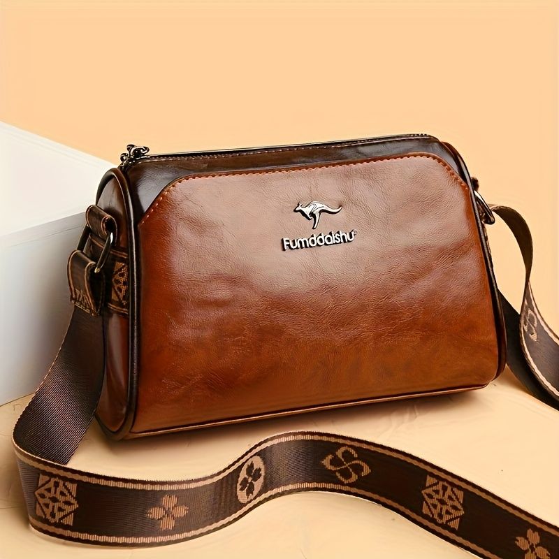 Women Crossbody Bag Vintage Faux Leather Shoulder Bag Adjustable Strap Small Handbag Elegant Compact Design for Daily Use Travel Casual Outings Ladies Purse Black White Brown Green
