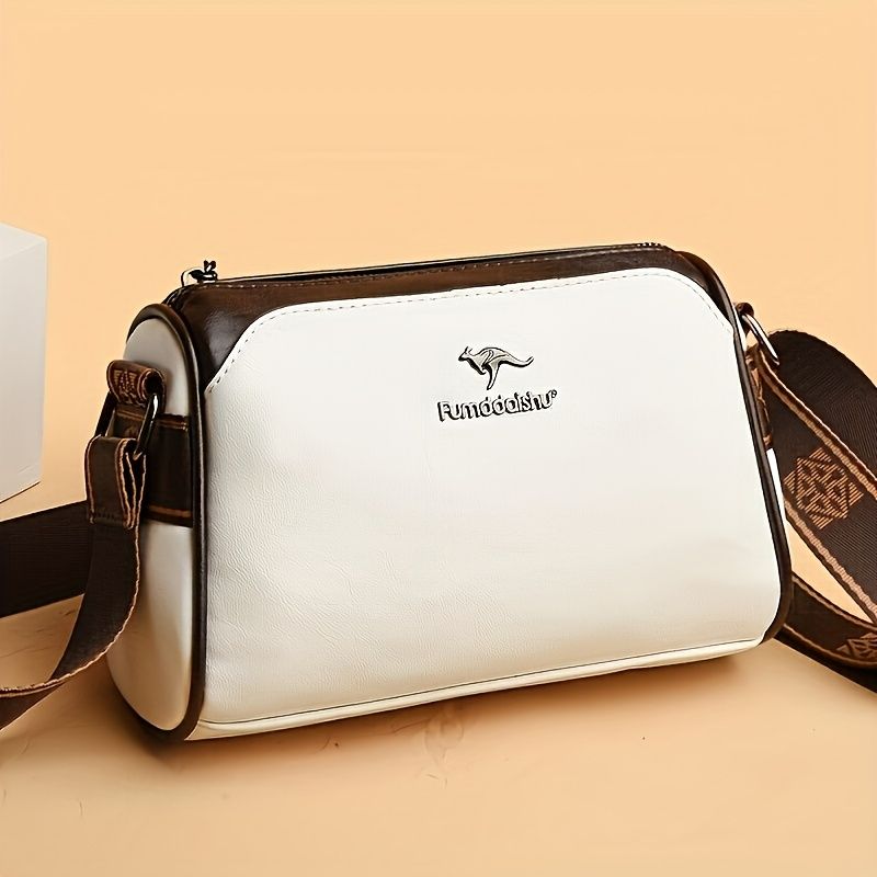 Women Crossbody Bag Vintage Faux Leather Shoulder Bag Adjustable Strap Small Handbag Elegant Compact Design for Daily Use Travel Casual Outings Ladies Purse Black White Brown Green