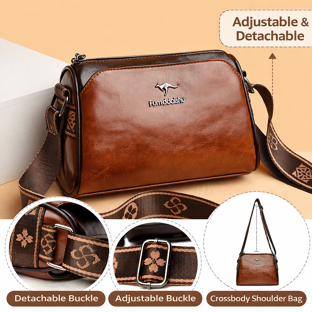 Women Crossbody Bag Vintage Faux Leather Shoulder Bag Adjustable Strap Small Handbag Elegant Compact Design for Daily Use Travel Casual Outings Ladies Purse Black White Brown Green