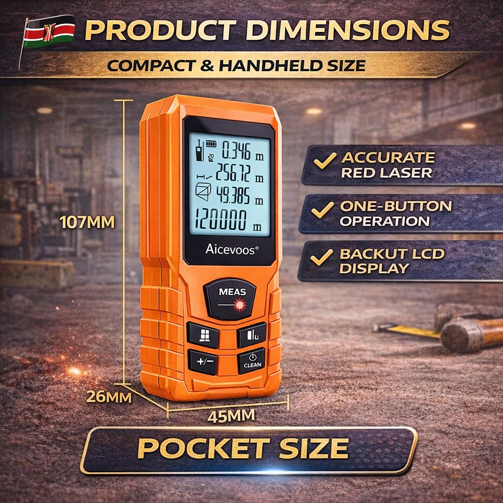 50M Laser Distance Meter Digital Measuring Tool High Accuracy Laser Rangefinder Portable Handheld Distance Measure Device for Building Construction Area Volume Measurement with LCD Display