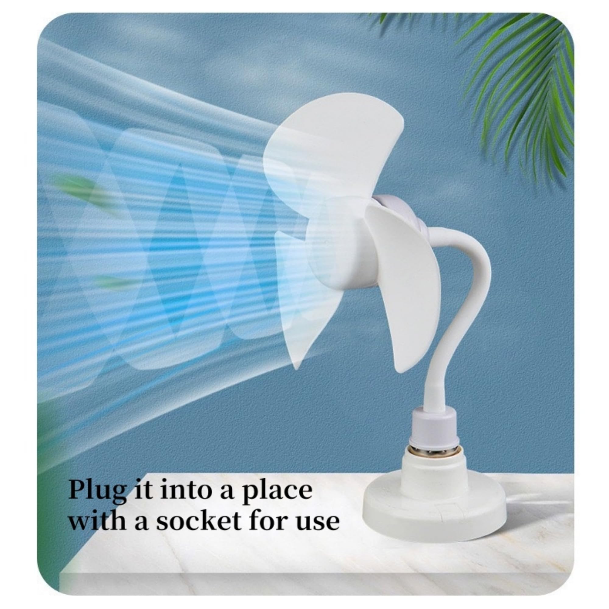 E27 Mini Fan LED Bulb Fan Small Portable Electric Fan Screw Socket Fan for Home Bedroom Kitchen Dorm Ceiling Fan Quiet Cooling Fan Energy Saving Easy Install 220V Household Fan