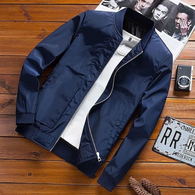 Men’s Bomber Jacket Outwear With Mandarin Collar