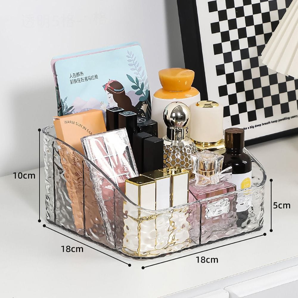 5 Grid Remote Control & Cosmetic Organizer – Desktop Storage Box for Living Room, Office & Vanity