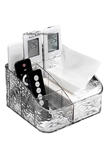 5 Grid Remote Control & Cosmetic Organizer – Desktop Storage Box for Living Room, Office & Vanity