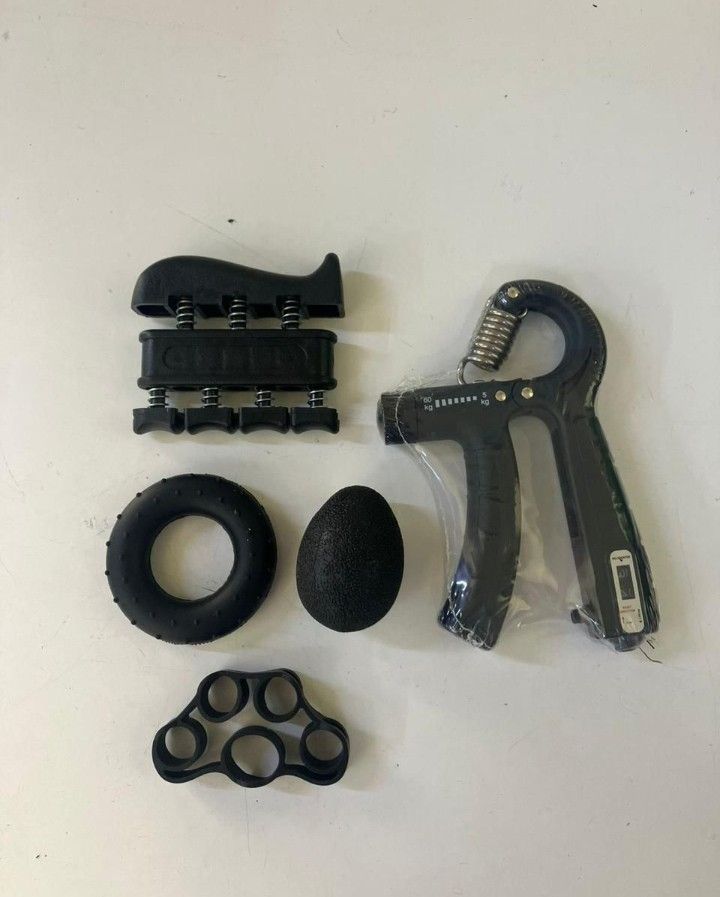 🤮5pc Hand Grip Strengthener 5-60kg Adjustable Hand Gripper, Finger Stretcher, Stress Relief Grip Ball for Athletes Musicians Forearm Trainer Hand Exerciser Premium Design☀️