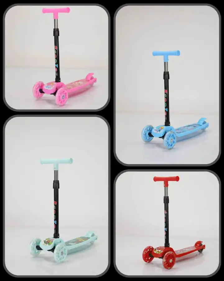 Kid's Foldable And Adjustable Scooter ▪ Ideal for kids 3- 12years old. ▪Height Adjustable from 60CM - 90CM. ▪Develops balance ,co-ordination and motor skills. ▪Low-to-the ground for extra safety.