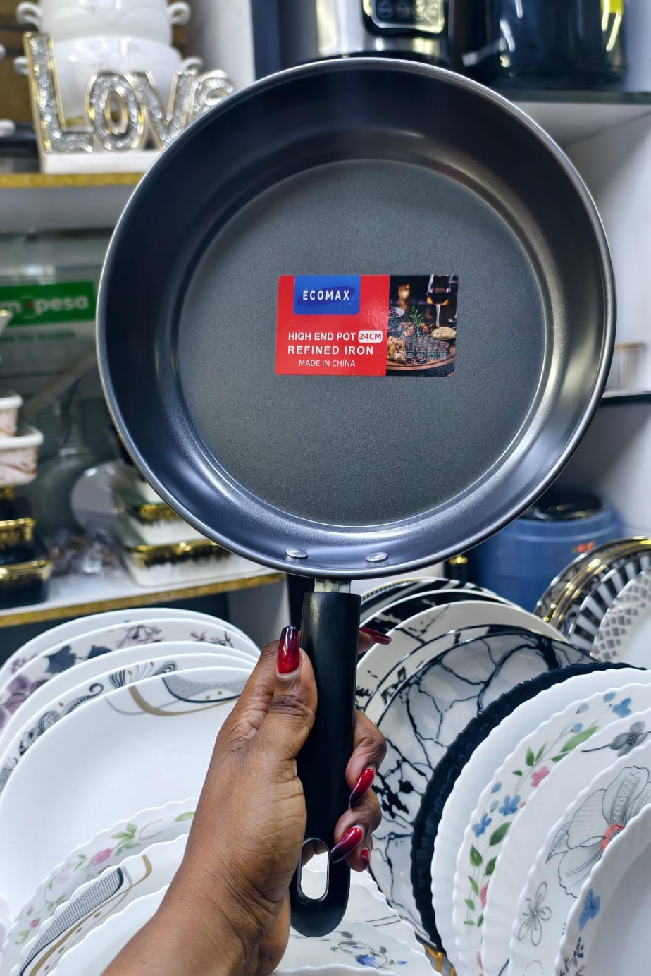 ECOMAX 24cm Non Stick Cooking Pan Household Pan Plastic Handle