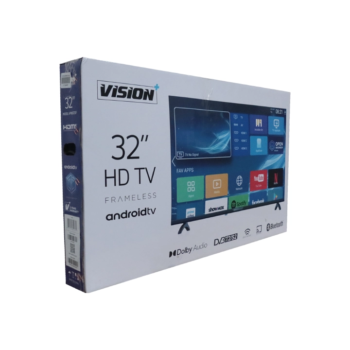 Vision Plus 32 inch tv Smart TV frameless VP8832SF 32" Frameless TVs Android , HD TV, DVB-T2 | S2, Televisions + FREE WALL BRACKET VP8832SF 2 years warranty quality audio televisions