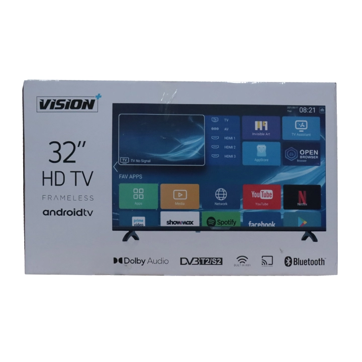 Vision Plus 32 inch tv Smart TV frameless VP8832SF 32" Frameless TVs Android , HD TV, DVB-T2 | S2, Televisions + FREE WALL BRACKET VP8832SF 2 years warranty quality audio televisions