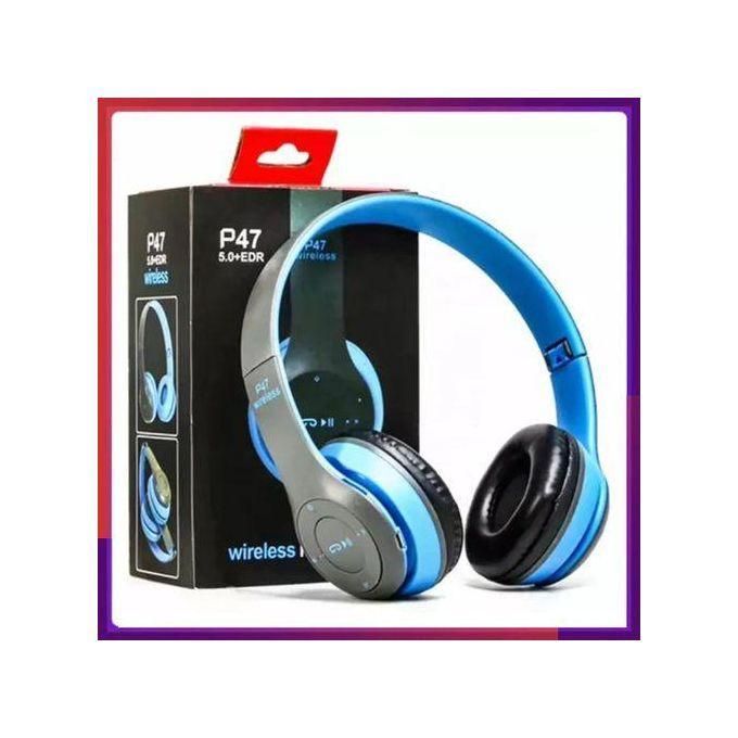 P47 Bluetooth Headphone Wireless Earphone – blue