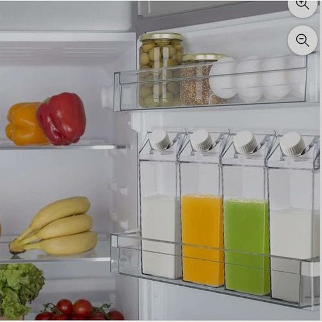 1L acrylic fridge bottle Milk Carton Water Bottle Plastic Milk Box BPA Free Child Friendly Reusable Milk Carton Shaped Water Bottle Leakproof Juice Jug