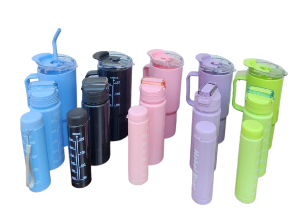3-in-1 Stanley Bottle with Quality Handle – 1200 ml / 650 ml / 280 ml bottles in one stackable, leak-proof, BPA-free set.