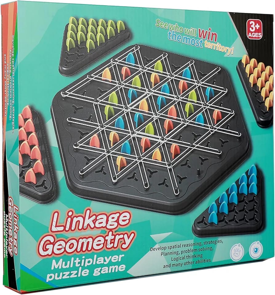 Chain Chess Board Game Kids Desktop Multiplayer Battle Educational Toy Triangle Rubber Band Chain Chess