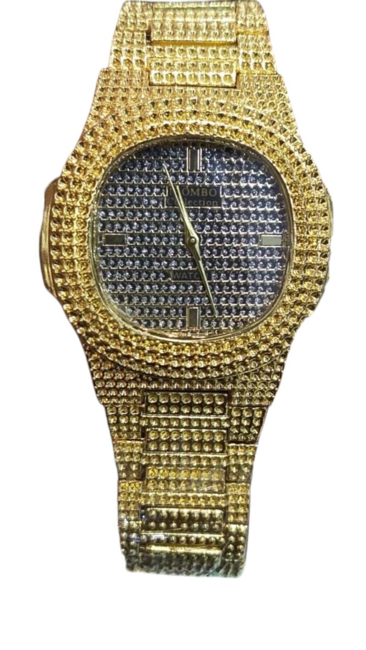 Fashion Luxury Iced Out Wristwatches Hip Hop Wrist Quartz Gold & Silver Watch for Men& Women