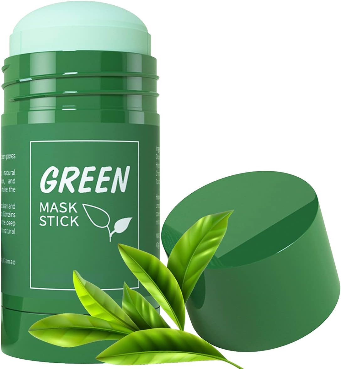 Green Tea Mask Stick for Face - Deep Pore Cleansing, Moisturizing, Skin Brightening | Removes Blackheads for All Skin Types