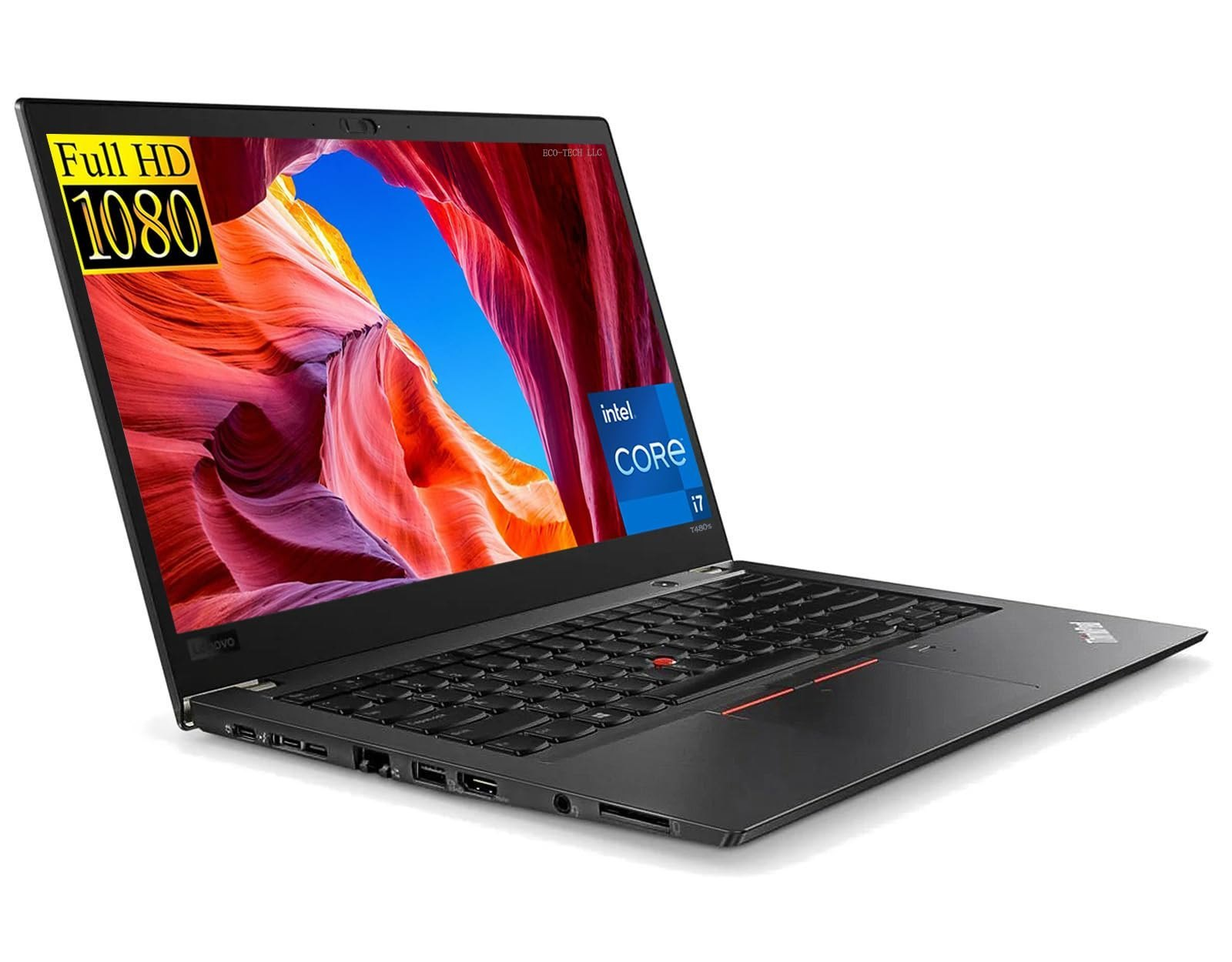 (i7+16GB+512GB+14") Refurbished Lenovo ThinkPad T480s Laptop Intel Core i7 8th gen 16GB RAM 512GB SSD 14" FHD Refurbished Laptops Computer Bluetooth Webcam Intel Graphics windows 11 Black 14 inch