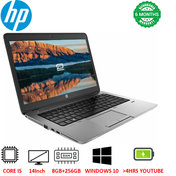 Refurbished HP EliteBook 840 G1 | Intel Core i5 | 8GB RAM | 256GB SSD | 14 inch Refurbished  Laptops Computer | Notebook Black