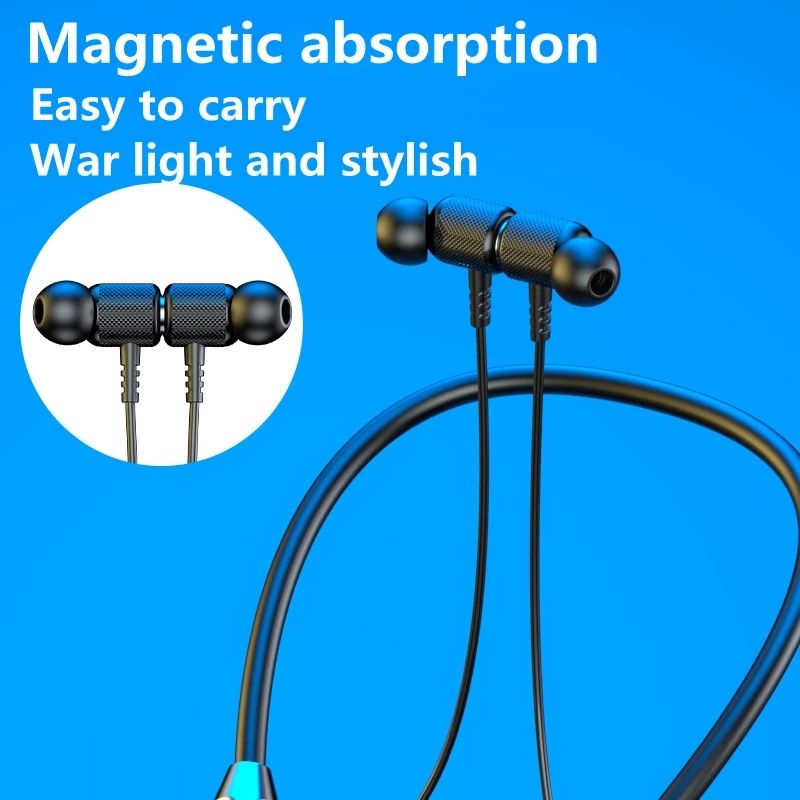 GreatMall® G01 Wireless Bluetooth Earphones TWS 9D Stereo Surround Headphone Magnetic Sport Neckband Headset Neck-hanging Earbuds with Mic