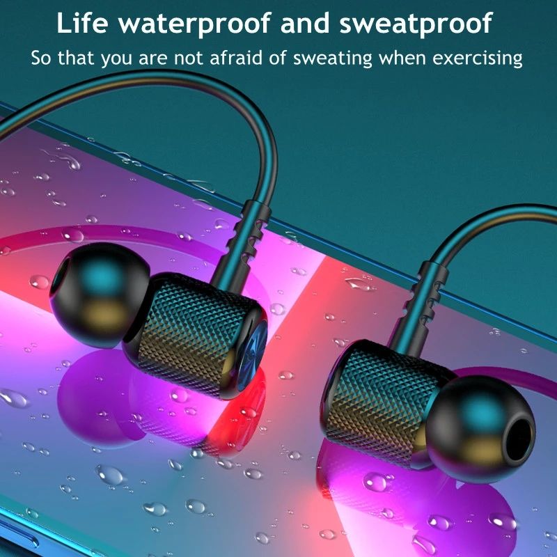 GreatMall® G01 Wireless Bluetooth Earphones TWS 9D Stereo Surround Headphone Magnetic Sport Neckband Headset Neck-hanging Earbuds with Mic
