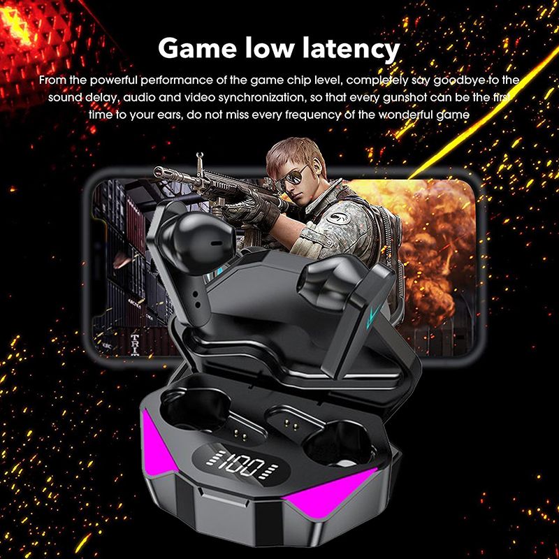 GreatMall® X15 Pro TWS Gaming Earbuds Wireless Bluetooth Earphones With Mic Bass Audio Sound Positioning 9D Stereo Music HiFi Bluetooth Earpods For Gamer