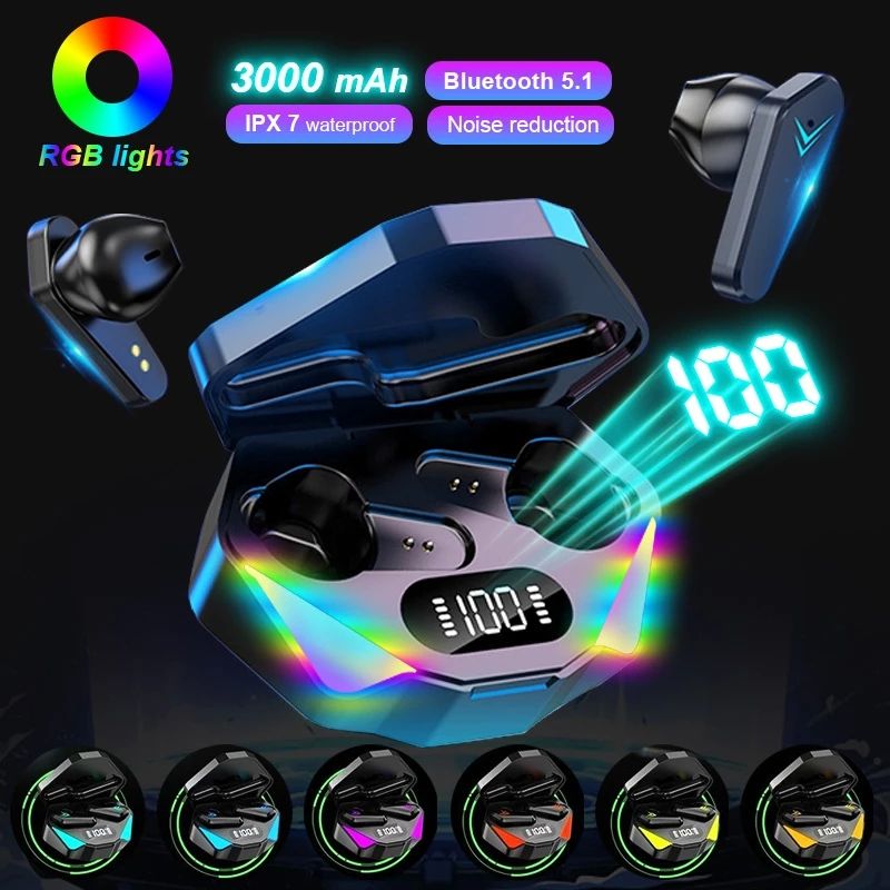 GreatMall® X15 Pro TWS Gaming Earbuds Wireless Bluetooth Earphones With Mic Bass Audio Sound Positioning 9D Stereo Music HiFi Bluetooth Earpods For Gamer