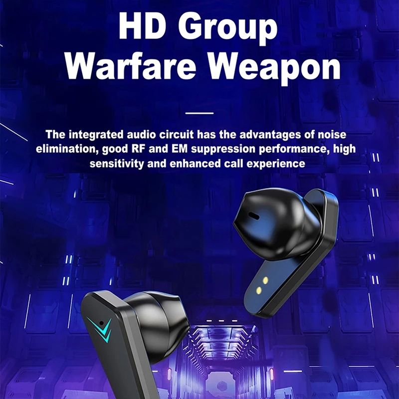 GreatMall® X15 Pro TWS Gaming Earbuds Wireless Bluetooth Earphones With Mic Bass Audio Sound Positioning 9D Stereo Music HiFi Bluetooth Earpods For Gamer