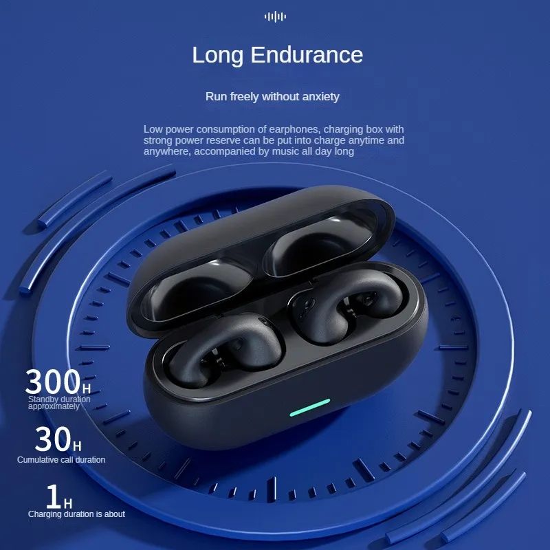 GreatMall® New Bone Conduction T75 TWS Touch Control Wireless Earbuds Ear-Clip Bluetooth Earphones Sport Earpods Music Headset