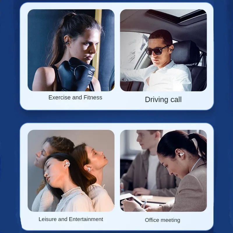 GreatMall® New Bone Conduction T75 TWS Touch Control Wireless Earbuds Ear-Clip Bluetooth Earphones Sport Earpods Music Headset