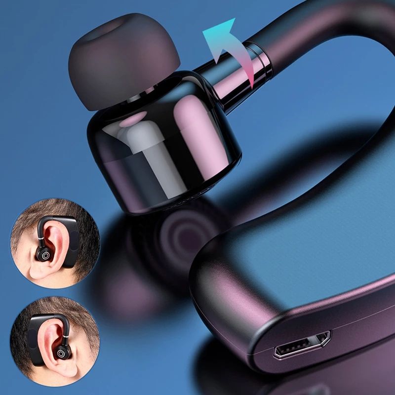 TIMACK V9 Business Wireless Bluetooth Earphone With HD Mic Calling Noice Cancelling Driver Car Sport Business Earpods HD Call Headset Outdoor  270° Rotation