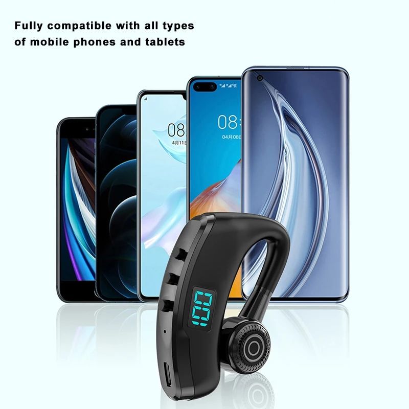 TIMACK V9 Business Wireless Bluetooth Earphone With HD Mic Calling Noice Cancelling Driver Car Sport Business Earpods HD Call Headset Outdoor  270° Rotation