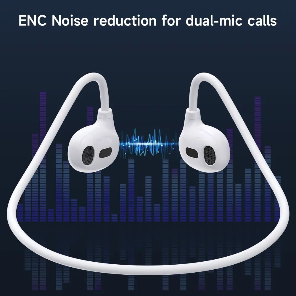 TIMACK Wireless Earbuds Bluetooth 5.3 Earphones Air-Conduction Waterproof Earpods Stereo Over-Ear Sports Headphones with Mic