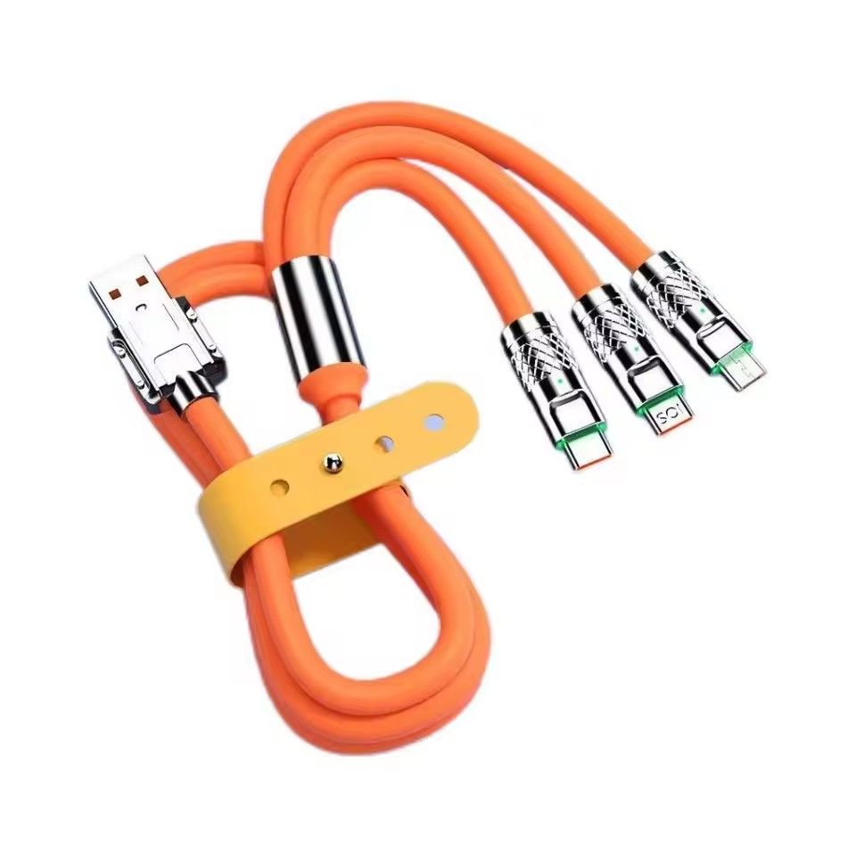 GreatMall® 3 in 1 120W 6A Fast Charging Type C Cable Micro USB for iPhone Charging Cable for Samsung Huawei Xiaomi Phone Charger USB Cable