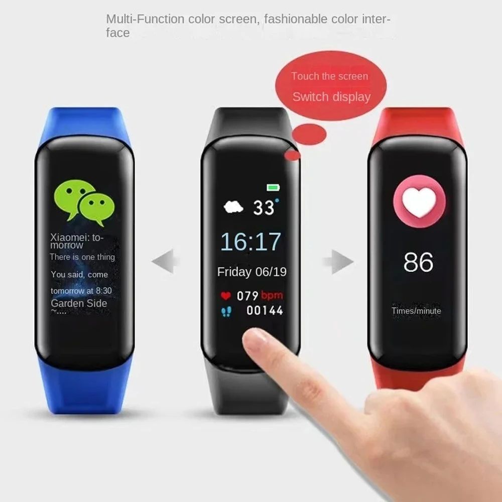 GreatMall® Smart Watch Sport Wristband Fitness Monitoring Track Heart Rate Call and Message Remind Men Smartwatch for Men Women Kids Gift