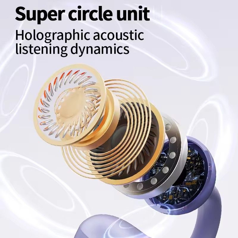 TIMACK New Bone Conduction Wireless Earbuds Bluetooth Earphone Clip-on High Sound Quality Earpods Led Display Headphones Music Sports Headset