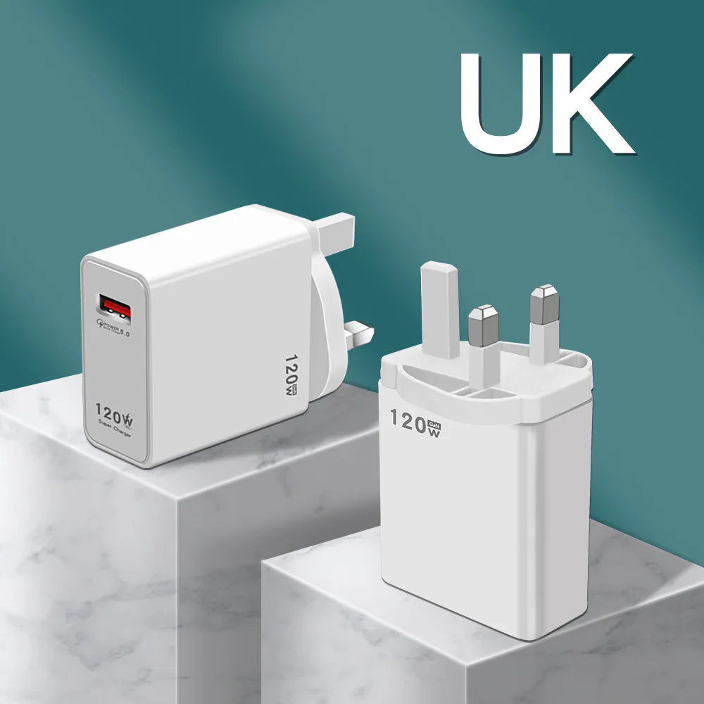 【Free Gift】GreatMall® 120W Ultra Fast Charger QC 5.0 UK Plug 6A Type C Cable For IPhone Pro Max Samsung Rapid Charging Adapter