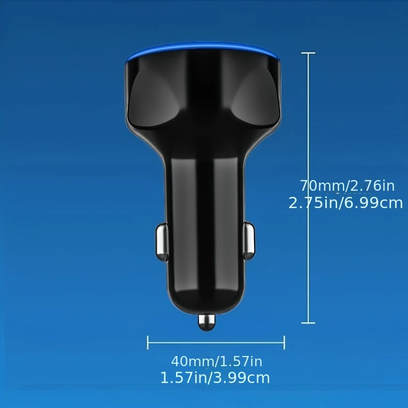 TIMACK® 6-in-1 Car Charger Fast Charging Car Adapter 3.1A Dual Type-C Digital Display Smartphones Tablets Power Banks Portable Charger for iPhone Samsung Xiaomi