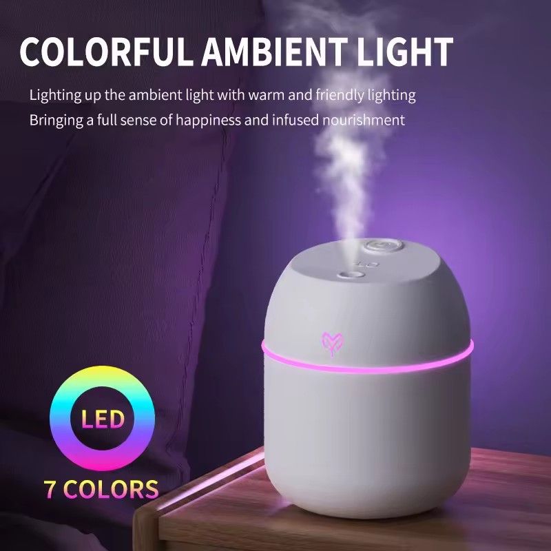 GreatMall® 250ML Mini Ultrasonic Air Humidifier Romantic Light USB Essential Oil Diffuser Car Purifier Aroma Anion Mist Maker With LED Lamp