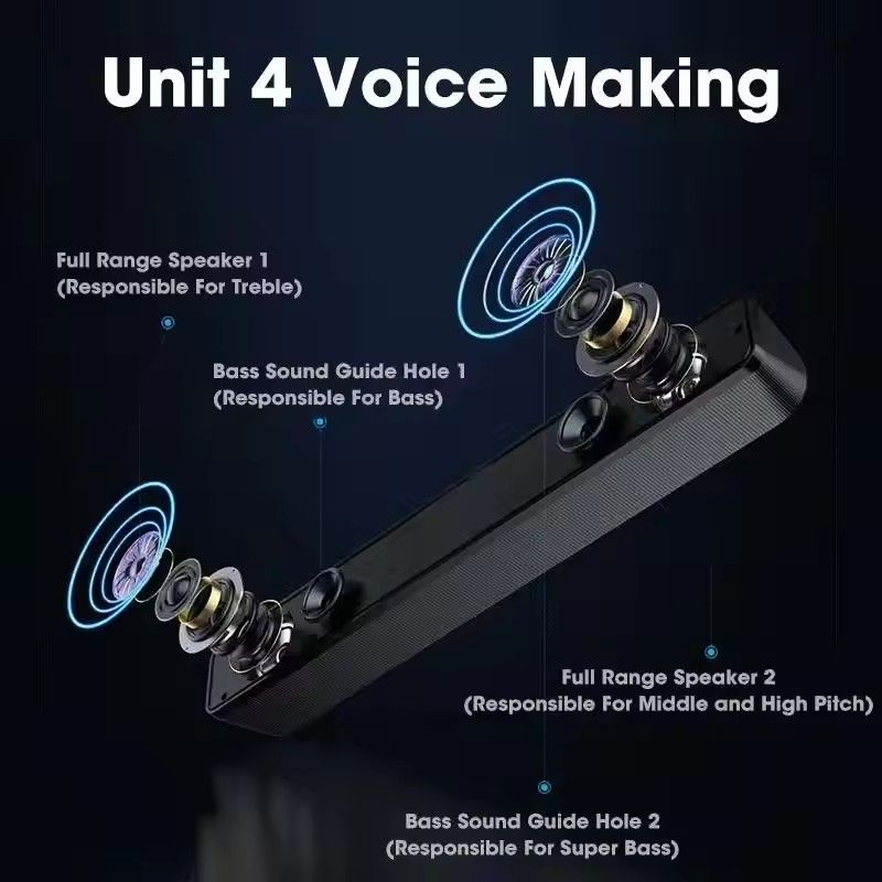 TIMACK Home Theater Sound System Bluetooth Speaker 4D Surround Soundbar Computer Speaker For TV Soundbar Box Subwoofer Stereo Music Box