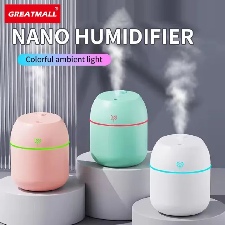 GreatMall® 250ML Mini Ultrasonic Air Humidifier Romantic Light USB Essential Oil Diffuser Car Purifier Aroma Anion Mist Maker With LED Lamp