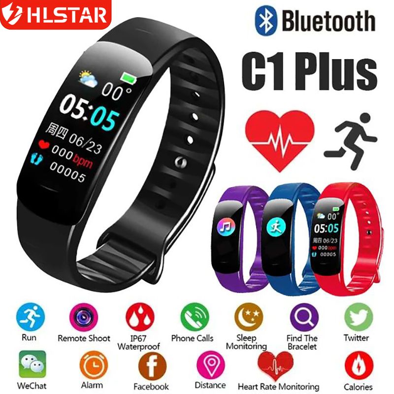 GreatMall® Smart Watch Sport Wristband Fitness Monitoring Track Heart Rate Call and Message Remind Men Smartwatch for Men Women Kids Gift