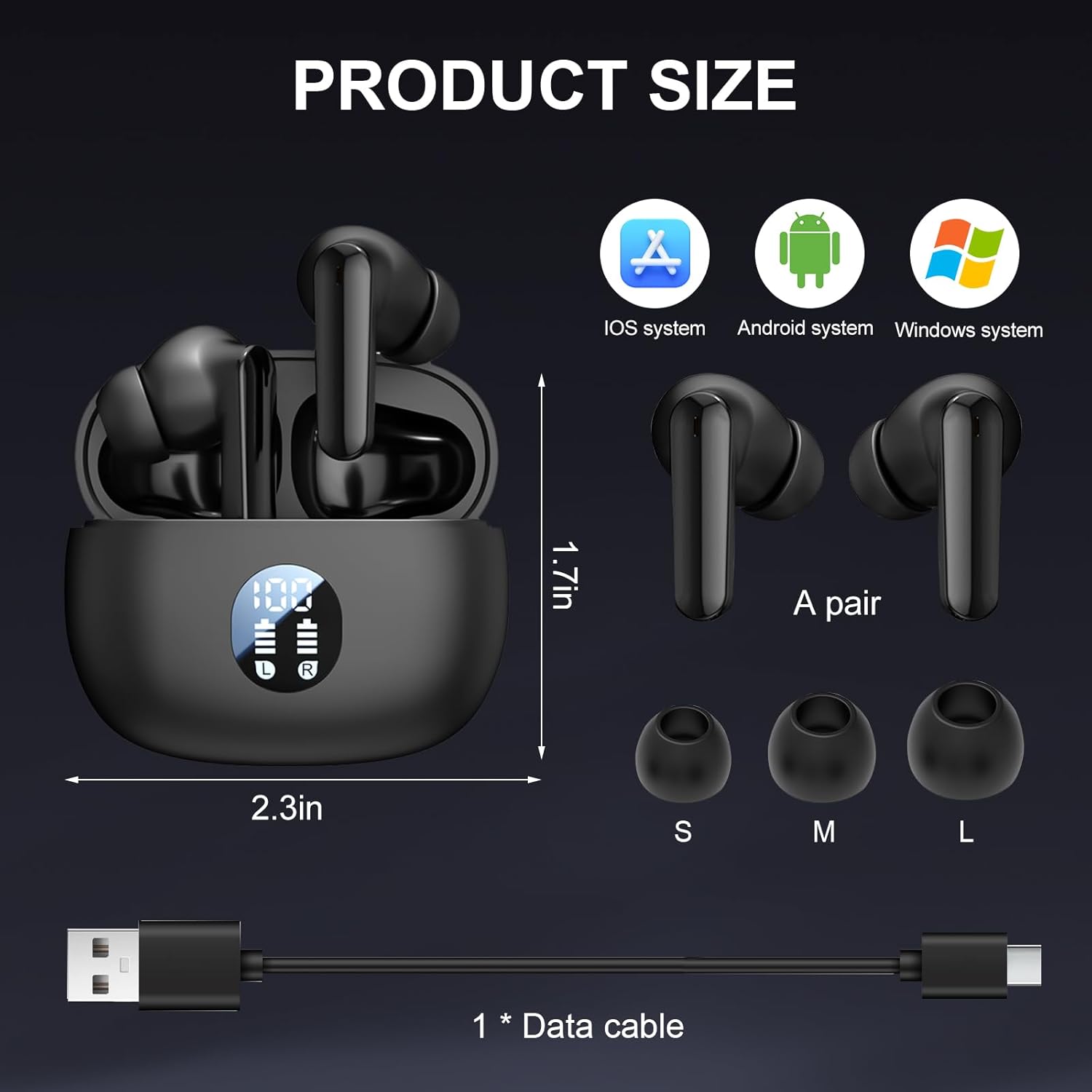 TIMACK 895B Bluetooth Headphones TWS Wireless Headphones Earphone Bluetooth Earphones Waterproof Headset Mic for Xiaomi Earbuds