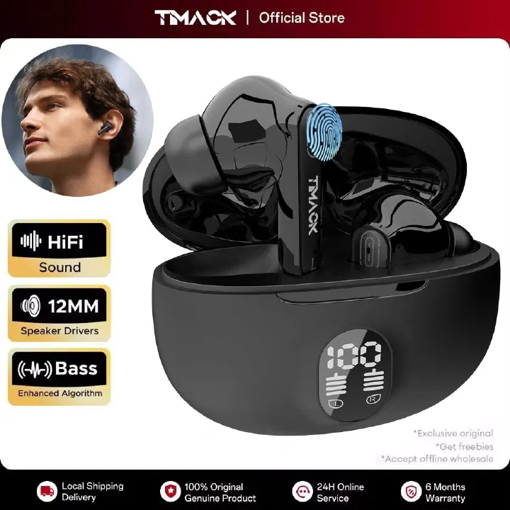 TIMACK 895B Bluetooth Headphones TWS Wireless Headphones Earphone Bluetooth Earphones Waterproof Headset Mic for Xiaomi Earbuds