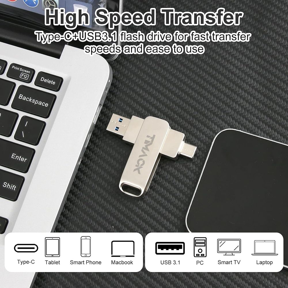 【FREE GIFT】TIMACK 2 in1 OTG Metal USB 3.0 Disk 32GB/64GB/128GB Type-C/USB 3.0 USB Flash Drives Memory Flash Disks Data Storage