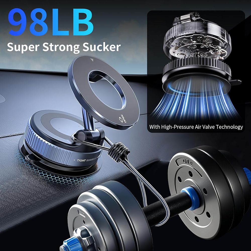 TIMACK Car Phone Magnetic Stand Mechanical Vacuum Suction Cup Rotate 360° Magnetic Adsorption Bracket Navigation Universal Holder