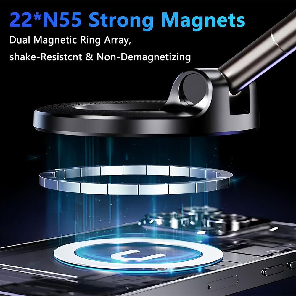 TIMACK Car Phone Magnetic Stand Mechanical Vacuum Suction Cup Rotate 360° Magnetic Adsorption Bracket Navigation Universal Holder