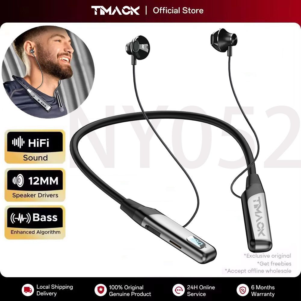 TIMACK Bluetooth Neckband Earphones Wireless Earbuds Magnetic Neckband Headphones Waterproof Sport Headset with Mic